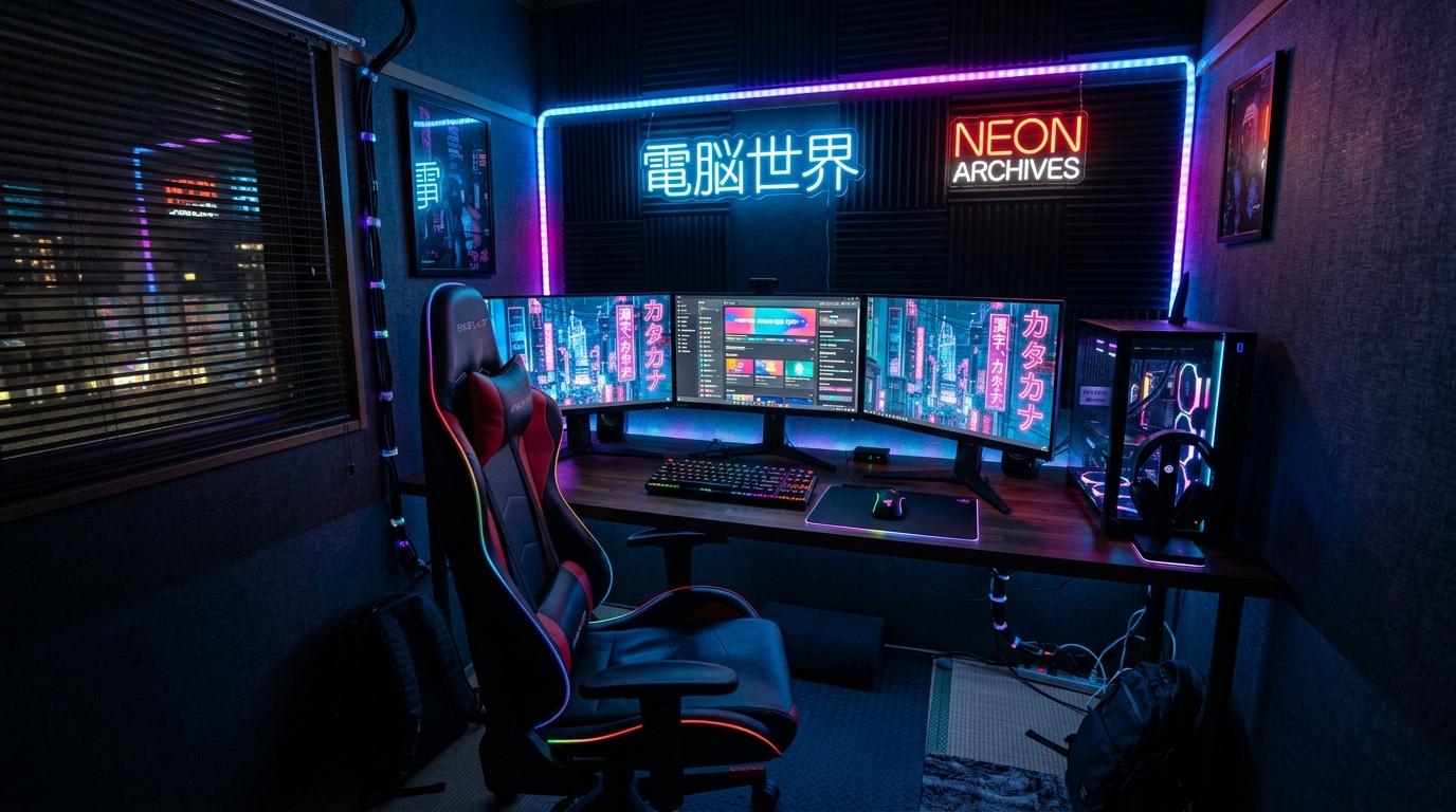 サイバー・ネオンなゲーム部屋